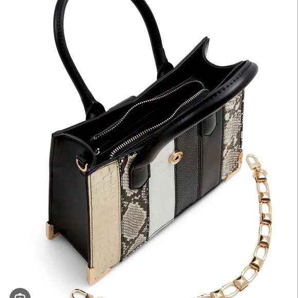 Aldo Black and Gold Women's Bag - Picture 4 of 6